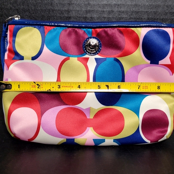 Coach Multicolor Scarf Print Signature C's Cosmetic Bag - Picture 10 of 11